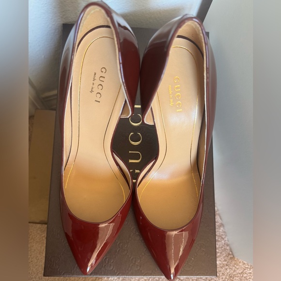 Gucci Dark Red Patent Leather Heels - Size 38 - New in Box - Picture 5 of 9
